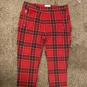 Red Plaid Jeans
